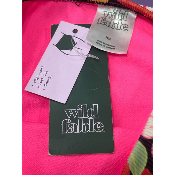 Wild Fable - Women's Ribbed High Waist High Leg Cheeky Bikini Bottom - XS(0-2) - Picture 10 of 11